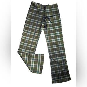 Vtg Plaid Zip Front Bootcut Pants Girls Size 14 Retro Preppy Twee Academia